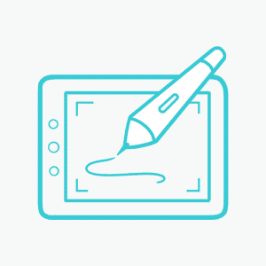Image of a pen drawing on a tablet